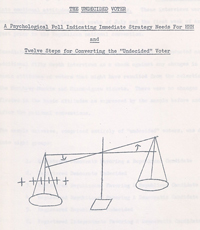 From 'The undecided voter - a psychological poll indicating immediate strategy needs for HHH and twelve steps for converting the undecided voter', 1968, © Hagley Museum and Library